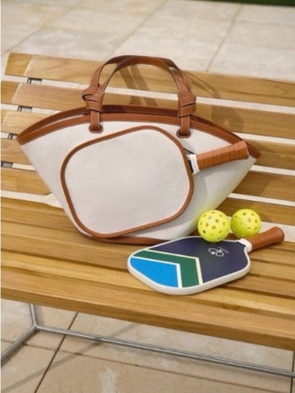 STAUD Cream Canvas Pickleball Tote - Never been used!
